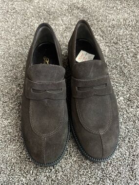 Fieramosca & Co Suede Loafers 7.5 Italy NWOB Dark Brown Quiet Luxury
